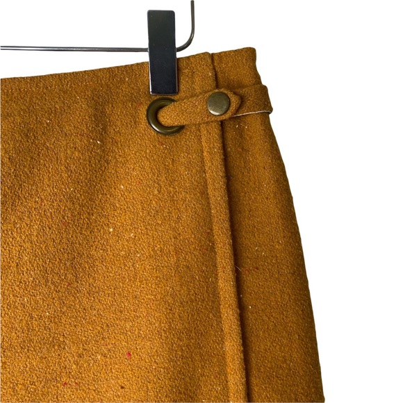 Banana Republic Wool Faux Wrap Skirt Tan Brown Fall Size 10 - Picture 8 of 12